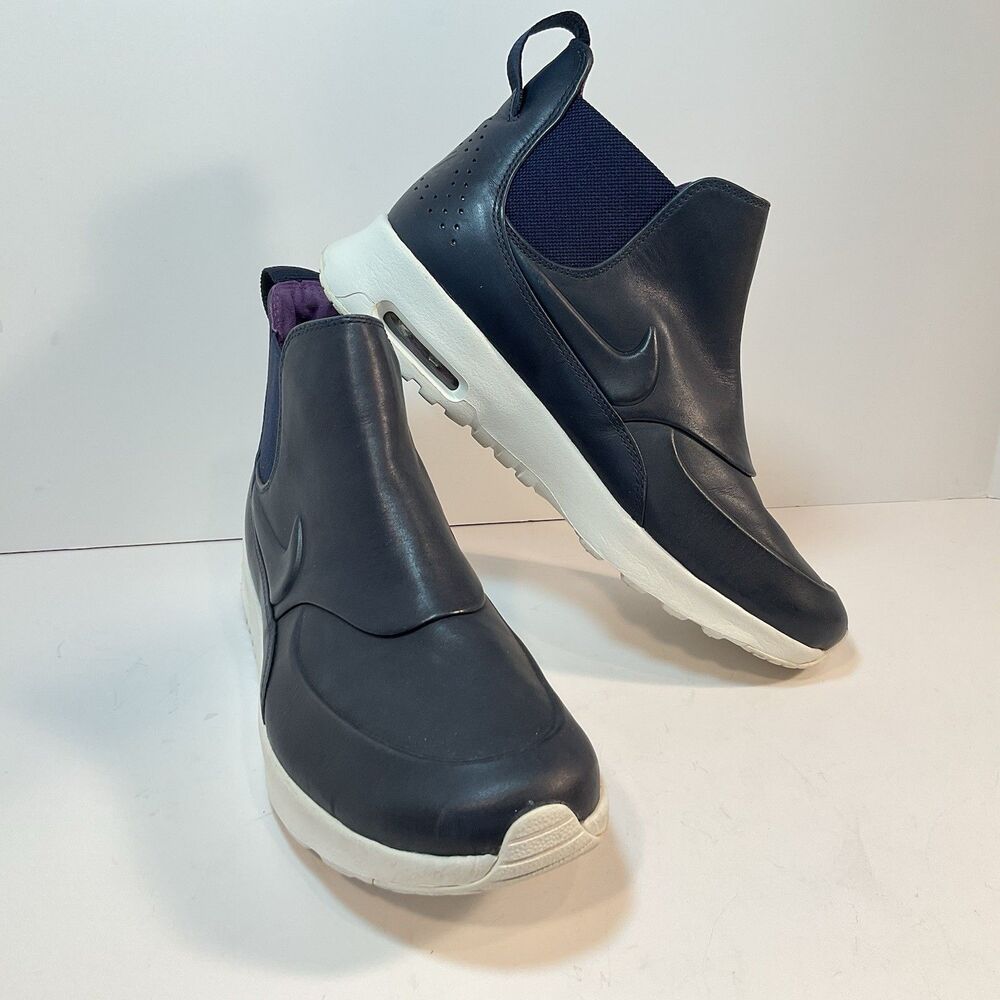 Nike Air Max Thea Mid Blue Sail Leather Sneaker Boot 859550-400 Women's Size 8